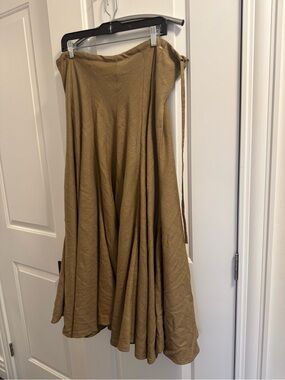 Alexia Von Beck wool Flowy Tan Maxi Skirt